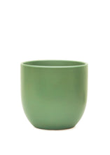 Load image into Gallery viewer, Rounded Ceramic Planter, Green 7&quot; Wide
